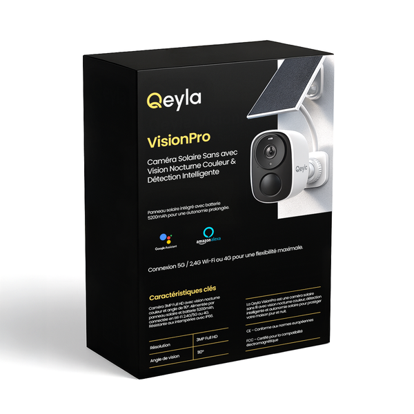 Qeyla VisionPro – Caméra de surveillance 5G solaire